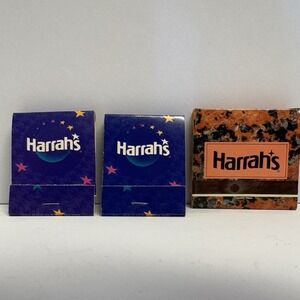 VINTAGE  HARRAH'S CASINO Las Vegas MATCHBOOK Lot of 3 •Read Description•